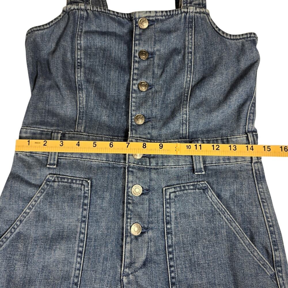 Aerie Denim Kick Flare Overalls Jumpsuit S Blue Wide Leg Adjustable Straps - Picture 14 of 16